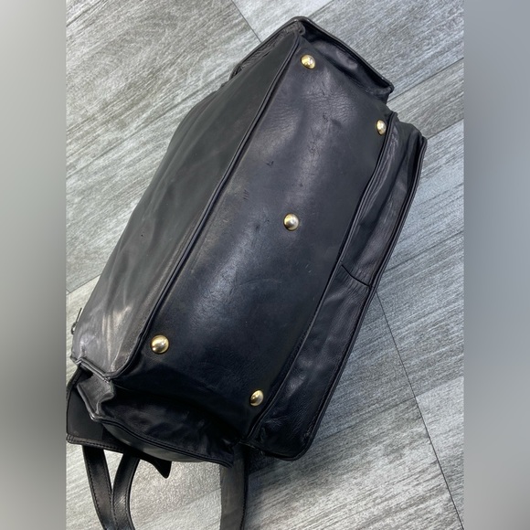 DunHill Leather Black Computer Shoulder Work Business Bag Messenger France Zip - Picture 9 of 16